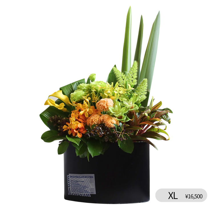 フラワーアレンジメント・バーティカルタイプ【Orange×Yellow】11,000~16,500