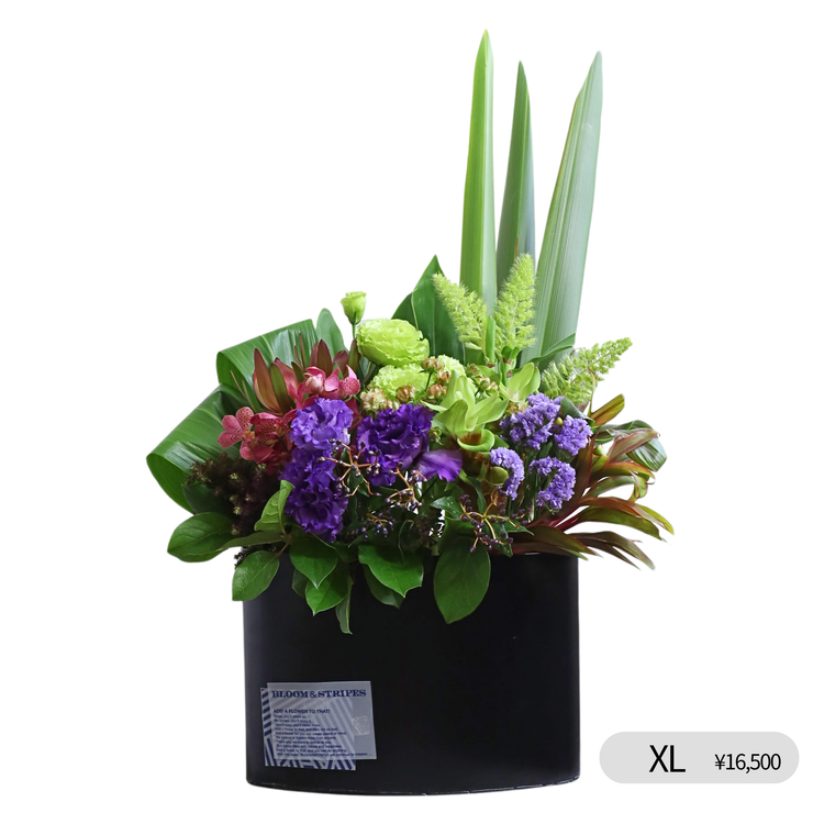フラワーアレンジメント・バーティカルタイプ【Purple×Green】11,000~16,500