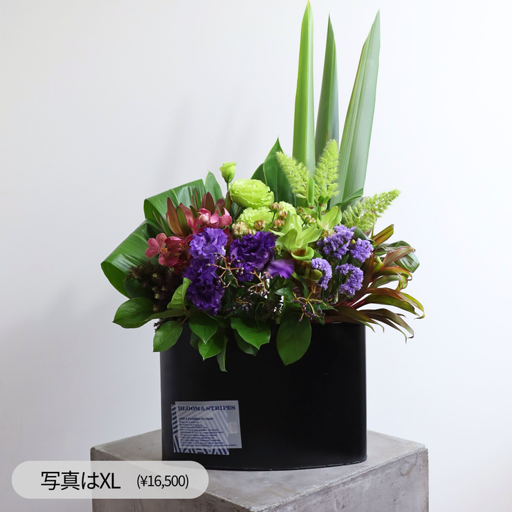 フラワーアレンジメント・バーティカルタイプ【Purple×Green】11,000~16,500