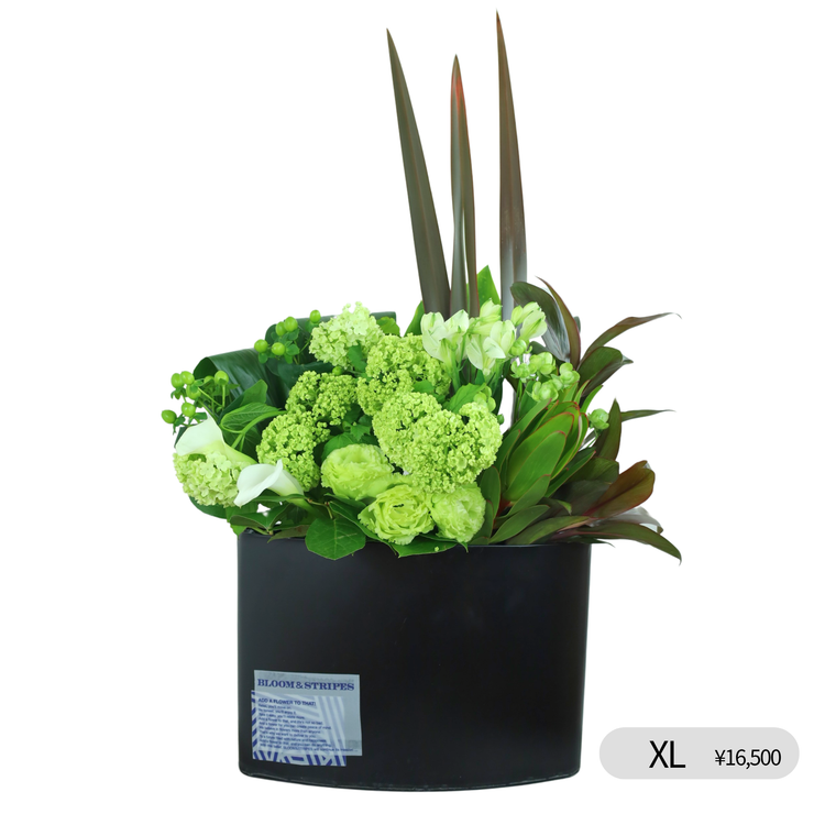 フラワーアレンジメント・バーティカルタイプ【White×Green】11,000~16,500